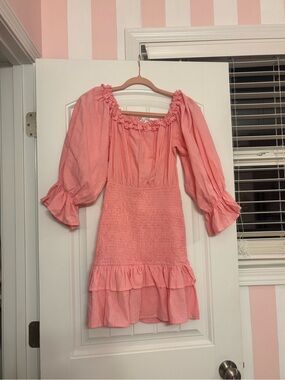 Petal & Pup Coral Pink Ruffle Smocked Top